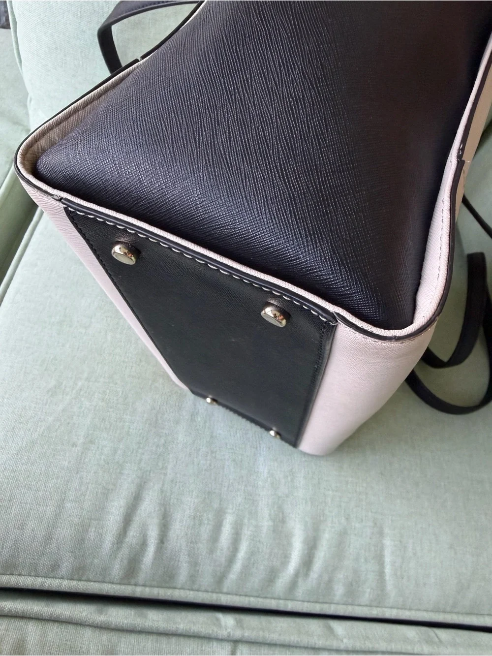kate spade Two-Tone Cream and Black Saffiano Satchel
